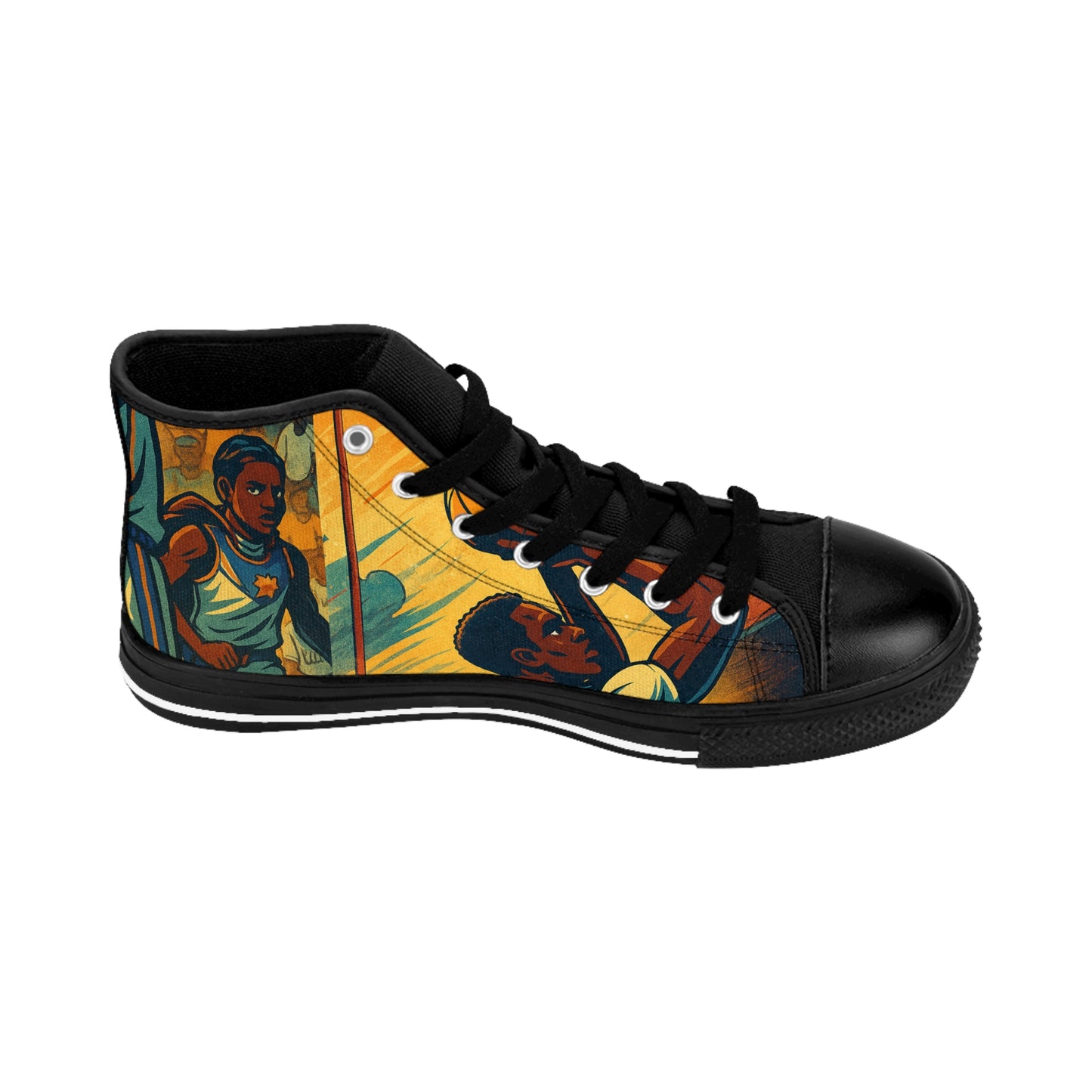 Picture This Magic© Artistic High-Top Men's Sneakers | Unique Personalized Footwear