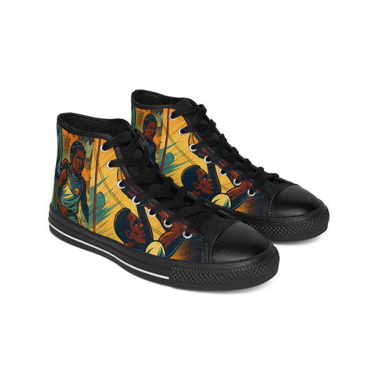 Picture This Magic© Artistic High-Top Men's Sneakers | Unique Personalized Footwear