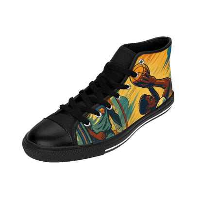 Picture This Magic© Artistic High-Top Men's Sneakers | Unique Personalized Footwear