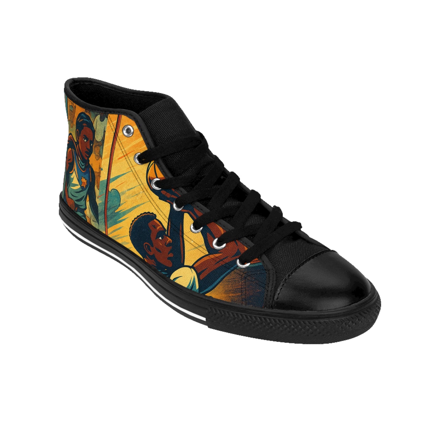 Picture This Magic© Artistic High-Top Men's Sneakers | Unique Personalized Footwear